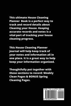 House Cleaning Planner: Daily & Weekly Routine Check List Routine For The Year For Your Home Gift Journal Book Notebook