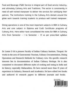 Dining Operations for Culinary Arts : Detailed Food and Beverage Service notes as per syllabus for BBA in Culinary Arts Students