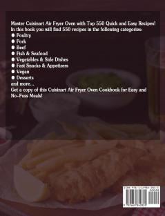 The Easy Cuisinart Air Fryer Oven Cookbook: 550 Easy Healthy and Super Crispy Cuisinart Air Fryer Oven Recipes for Busy People