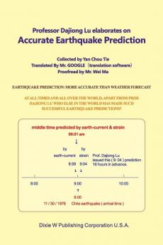 Professor Dajiong Lu elaborates on Accurate Earthquake Prediction