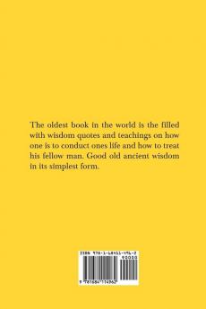 The Teachings of Ptahhotep: The Oldest Book in the World