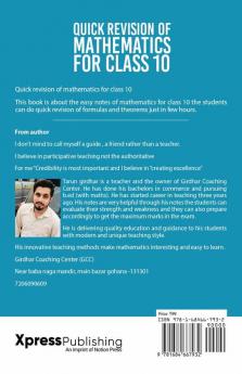 Quick Revision of Mathematics For Class 10