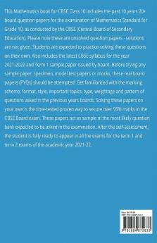 Cbse Class 10 Maths 20+ Previous Years Question Papers For Term 1 Term 2 : Mathematics Standard Past 10 Year Papers Cbse Grade 10 Board Exam