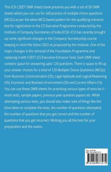 Icsi Cseet Set Of 50 Omr Sheets (120 Mcqs Each) Self Practice Mock Tests Previous Year Sample Papers: Company Secretaryship Cs Executive Programme Exam