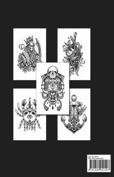 Tattoo Coloring Book: Over 30 Coloring Pages Tattoo Themed Coloring Book Ideal Gift For Men Women Teens For Stress Relief Large Print 8.5″X11″ Softcover