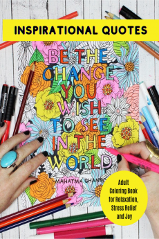 Inspirational Quotes : Adult Coloring Book for Relaxation Stress Relief and Joy