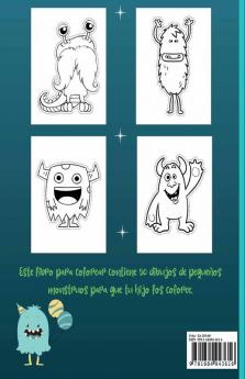 Little Monsters Coloring Book For Kids A Preschool Cutting &amp;amp; Coloring Book Ages 2-4 Years : Amazing Scissors Skills Coloring Book For Kids age 2-4 years with Cute Happy Monsters Perfect For...