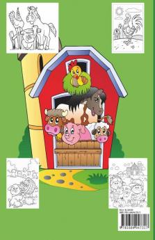 Farm Animals Coloring Book For Kids : Animals Coloring Pages With Cows Chickens Horses And More Country Scenes For Toddlers