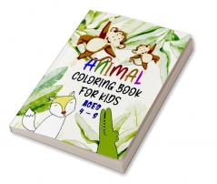 Animal coloring book for kids ages 4 - 8 : Coloring book with models of wild and domestic animals made with professional graphics for girls boys and beginners of all ages.