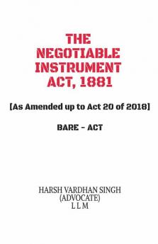 The Negotiable Instrument Act 1881 - Bare Act: Bare - Act