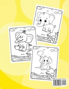 Elephants Coloring Book: Cute Animal Coloring Book for Kids Fun Activity Book Suitable for Toddlers Boys and Girls ages 4+