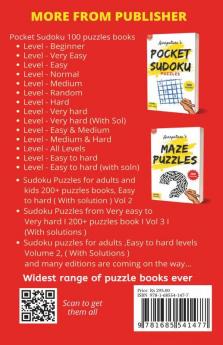 Sudoku Puzzles From Very Easy To Very Hard Level [ With Solutions ] : Combo Of 300+ Sudoku Puzzles From [ Very Easy To Very Hard Level ] Beginner To Expert - Adults And Kids I Volume 1