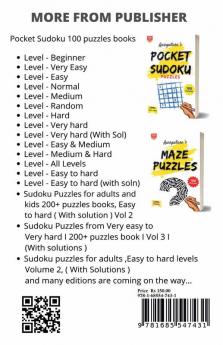 Pocket Sudoku Puzzles [ Medium Level ] With Solutions : Combo of 100+ Sudoku Puzzles of Medium Level I For Kids &amp; Adults I Volume 2 I