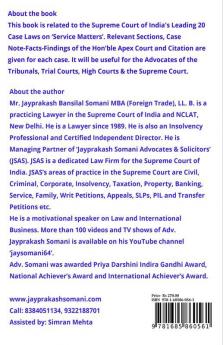 Service Matters' Supreme Court’S Latest Leading Case Laws : Case Notes- Facts- Findings Of Apex Court Judges And Citations