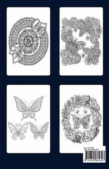 Butterfly Coloring Book for Adults : An Adult Coloring Book Featuring Beautiful Butterflies Flowers and Zen Garden Scenes for Stress Relief and Relaxation