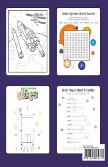 Space Coloring And Activity Book For Kids Ages 4-8: Solar System Coloring Dot To Dot Mazes Word Search And More! Kids Space Activity Book