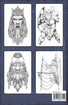 Viking Coloring Book : Warriors Bersekers Dragon Ships and More! Myth Coloring Book Vikings History Coloring for Stress Relief and Relaxation