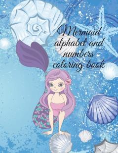 Mermaid alphabet and numbers coloring book