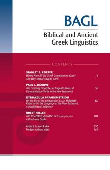 Biblical and Ancient Greek Linguistics Volume 9