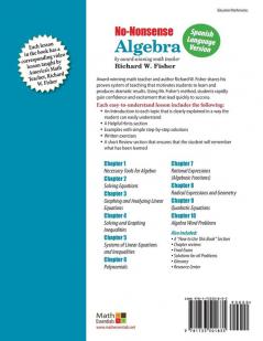 No-Nonsense Algebra Spanish Language Version