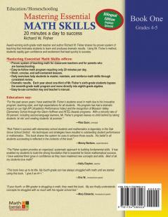 Mastering Essential Math Skills Book 1 Bilingual Edition - English/Spanish