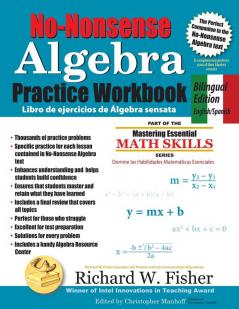 No-Nonsense Algebra Practice Workbook Bilingual Edition: English-Spanish