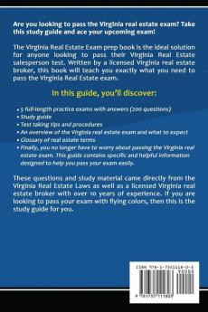 Virginia Real Estate Salesperson Practice Exams and Study Guide