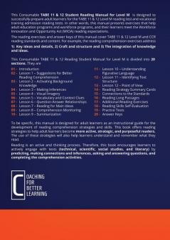 TABE 11 and 12 Consumable Student Reading Manual for Level M