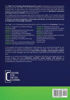 TABE 11and 12 Consumable Student Reading Manual for Level E