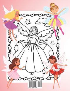 Hadas Princesas Libro de Colorear para Ninos de 4 a 10 Anos: Libro para Colorear de Hadas y Princesas para Niños un Libro de Trabajo para Desarrollar Habilidades de Dibujo y Arte con Diversión