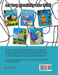 The Animal Color by Number Activity Book for Kids: (Ages 4-8) Includes A Variety of Animals! (Wild Life Woodland Animals Sea Life and More!)