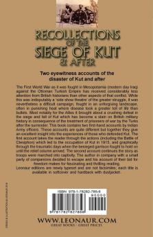 Recollections of the Siege of Kut & After