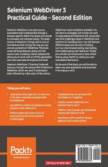 Selenium WebDriver 3 Practical Guide