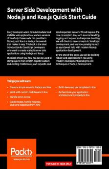 Server Side development with Node.js and Koa.js Quick Start Guide