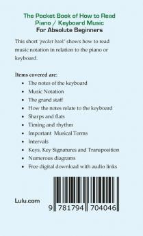 The Pocket Book of How to Read Piano / Keyboard Music For Absolute Beginners