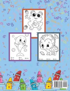 Cute Animals Color By Number For Kids: Coloring Book For Kids Ages 3+