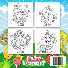 FRUITS & VEGETABLES Coloring Book for Kids