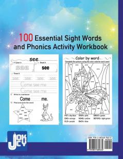 Read and Write Sight Words Workbook: 100 Sight Words and Phonics Activity Workbook for Kids Ages 5-7/ Pre K Kindergarten and First Grade/ Trace and Practice High Frequency Words and Sentences