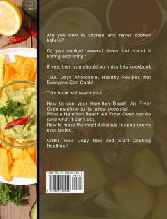 1500 Hamilton Beach Air Fryer Oven Cookbook: 1500 Days Affordable Healthy Recipes that Everyone Can Cook!