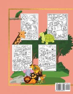 Livro para colorir animais: Lindo livro de colorir com animais da Selva Floresta e Quinta para horas de diversão de colorir / Nice Coloring book with ... de colorir para crianças de 3 anos em diante