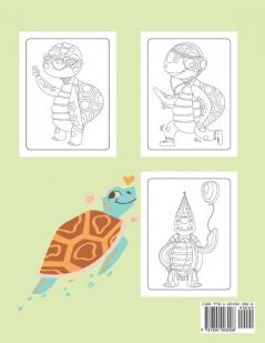 Beautiful Turtle Coloring Book for Kids: Over 50 Fun Coloring and Activity Pages with Cute Turtles and More! for Kids Toddlers and Preschoolers