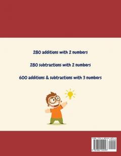 Math Drills Workbook Additions and Subtractions with 23 Numbers Grades 1-3