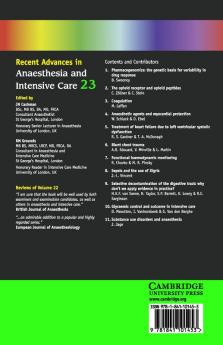 Recent Advances in Anaesthesia and Intensive Care