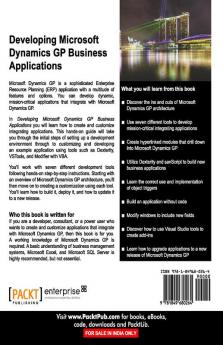 Developing Microsoft Dynamics GP Business Applications