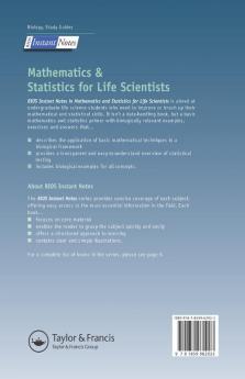 BIOS Instant Notes in Mathematics and Statistics for Life Scientists