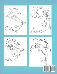 Wonderful Dolphin Coloring Book For Kids: Sea Fanciful World Coloring Pages For Child (Stress Relief)