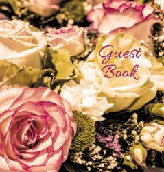 Wedding Guest Book (HARDCOVER) for Wedding Ceremonies Anniversaries Special Events & Functions Commemorations Parties.: BLANK Pages - no lines. 32 ... Book. Floral motif in corner of each page.