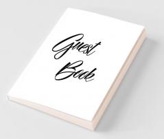 Black and White Guest Book Weddings Anniversary Party's Special Occasions Memories Christening Baptism Visitors Book Guests Comments Vacation Home Guest Book Beach House Guest Book Comments Book Wake Funeral and Visitor Book (Hardback)