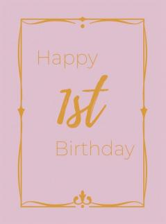 Happy 1st Birthday Guest Book (Hardcover)