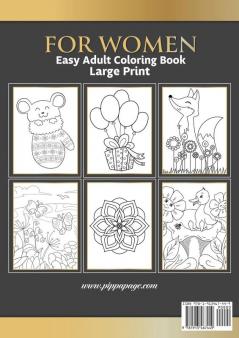 Large Print Easy Adult Coloring Book FOR WOMEN